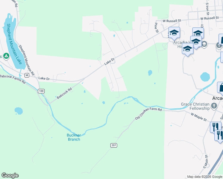 map of restaurants, bars, coffee shops, grocery stores, and more near 112 Fairlane Drive in Ironton