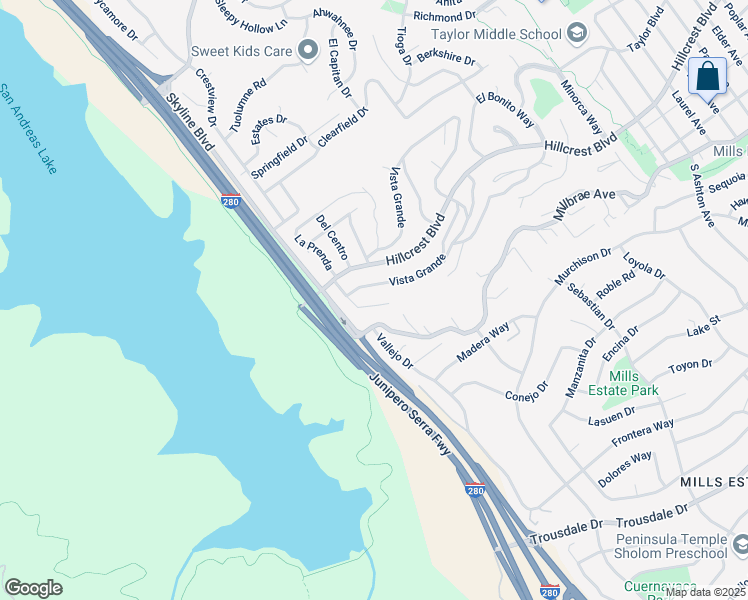 map of restaurants, bars, coffee shops, grocery stores, and more near 50 La Prenda in Millbrae