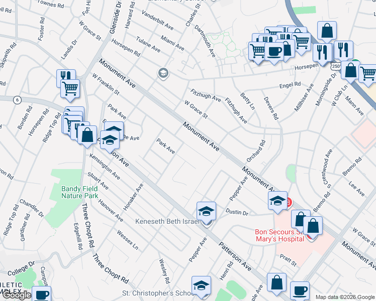 map of restaurants, bars, coffee shops, grocery stores, and more near in 