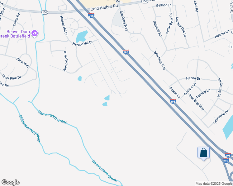 map of restaurants, bars, coffee shops, grocery stores, and more near 7020 Claybird Lane in Mechanicsville