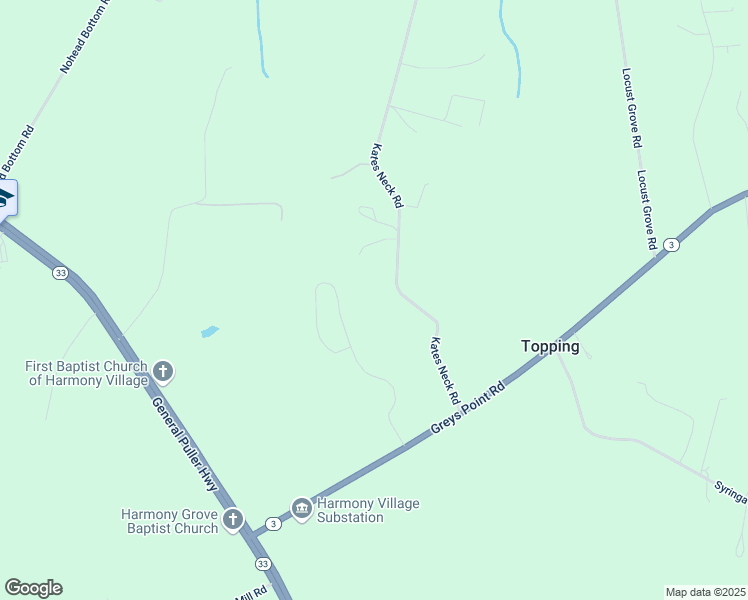 map of restaurants, bars, coffee shops, grocery stores, and more near 361 Kates Neck Road in Topping