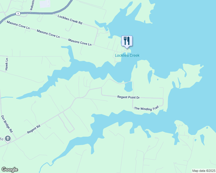 map of restaurants, bars, coffee shops, grocery stores, and more near 3242 Regent Road in Topping