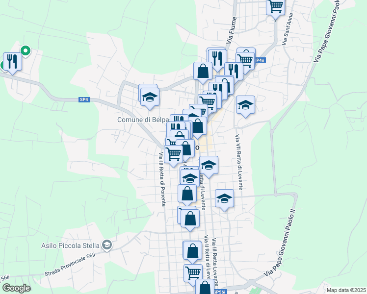 map of restaurants, bars, coffee shops, grocery stores, and more near in Belpasso