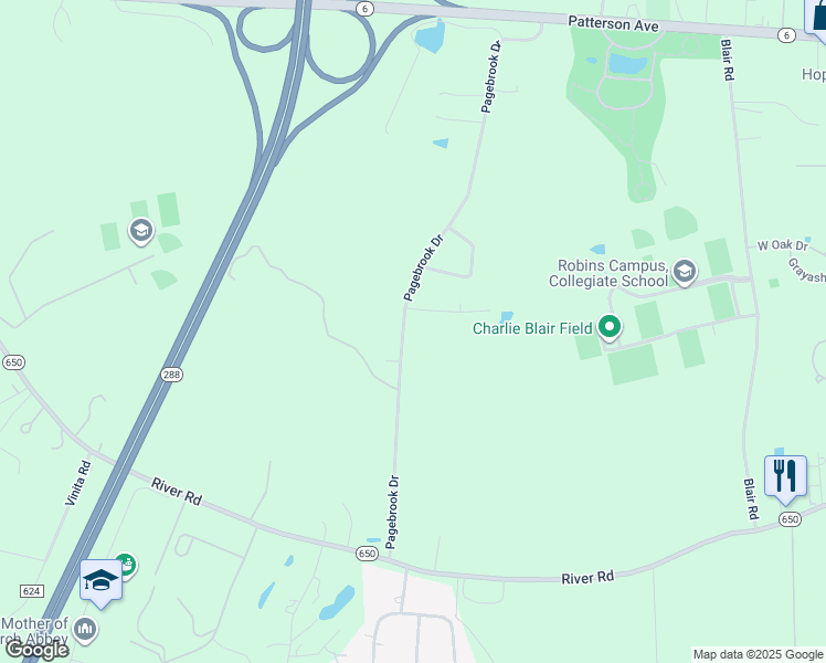 map of restaurants, bars, coffee shops, grocery stores, and more near 229 Pagebrook Drive in Richmond