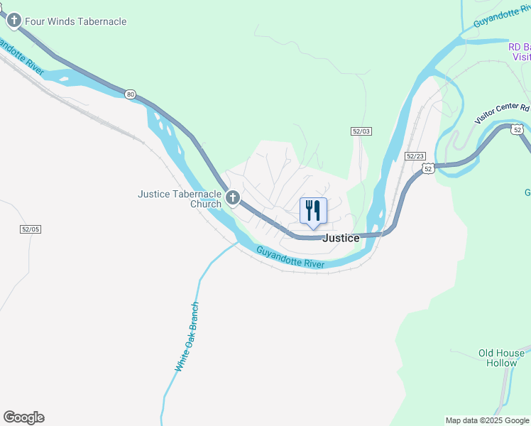 map of restaurants, bars, coffee shops, grocery stores, and more near 2 Stone Street in Justice