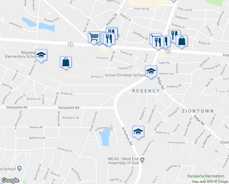 map of restaurants, bars, coffee shops, grocery stores, and more near 704 Sleepy Hollow Road in Henrico