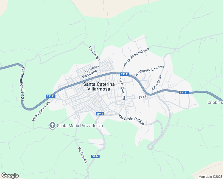 map of restaurants, bars, coffee shops, grocery stores, and more near Via Jan Palach in Santa Caterina Villarmosa