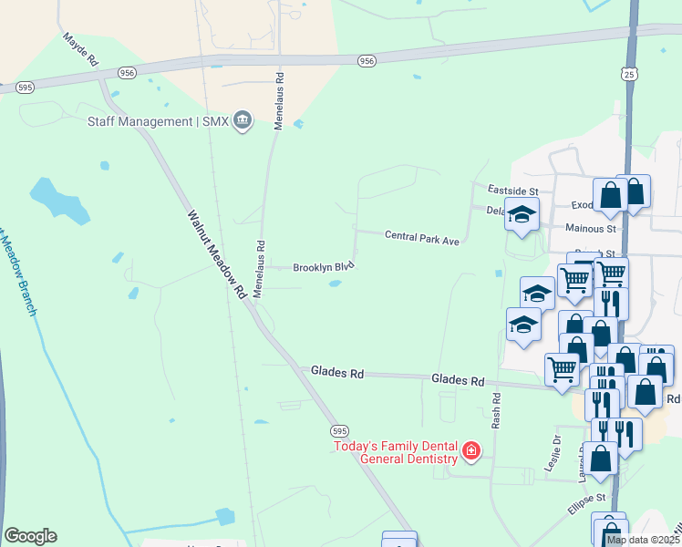 map of restaurants, bars, coffee shops, grocery stores, and more near 1018 Brooklyn Boulevard in Berea