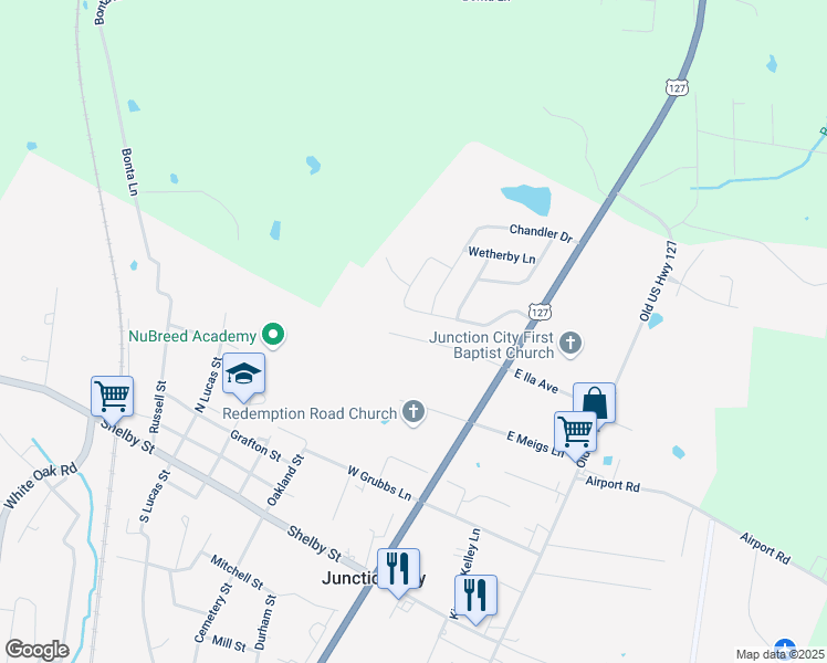 map of restaurants, bars, coffee shops, grocery stores, and more near 393 West Ila Avenue in Danville