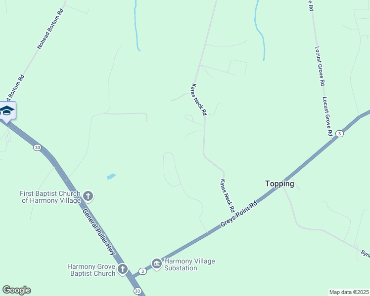map of restaurants, bars, coffee shops, grocery stores, and more near 361-419 Kates Neck Road in Topping