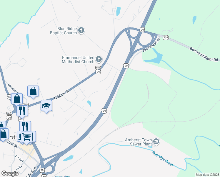 map of restaurants, bars, coffee shops, grocery stores, and more near 167 Walnut Street in Amherst