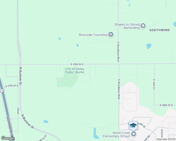 map of restaurants, bars, coffee shops, grocery stores, and more near 4935-6399 East 55th Street South in Derby