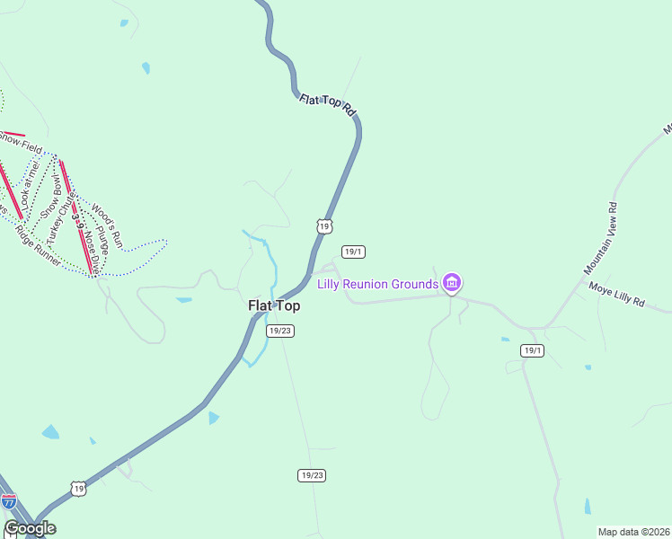 map of restaurants, bars, coffee shops, grocery stores, and more near 129 Ellison Ridge Road in Mercer