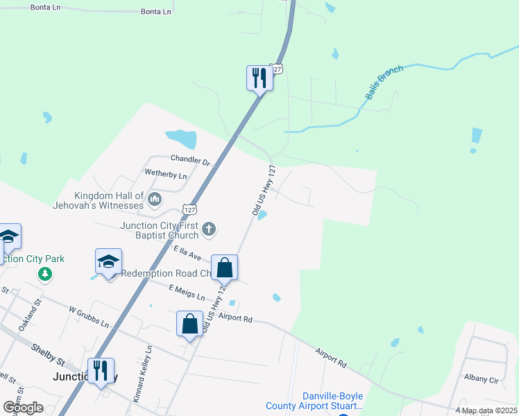 map of restaurants, bars, coffee shops, grocery stores, and more near 3910 Hustonville Road in Danville