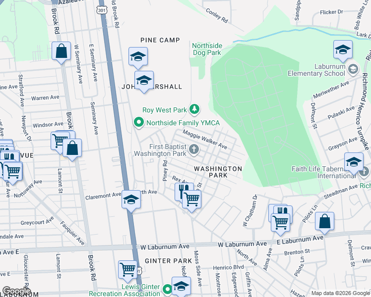 map of restaurants, bars, coffee shops, grocery stores, and more near 817 Lincoln Avenue in Richmond