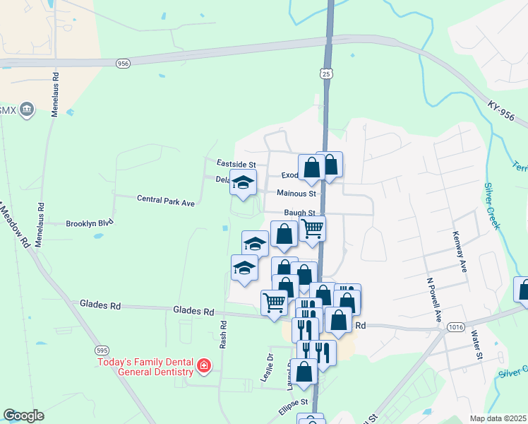 map of restaurants, bars, coffee shops, grocery stores, and more near in Berea