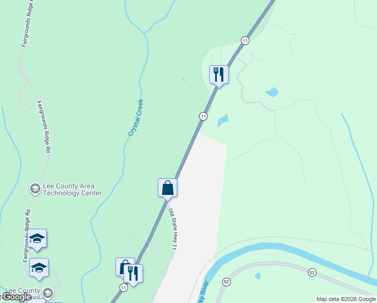 map of restaurants, bars, coffee shops, grocery stores, and more near 130 Water Plant Road in Beattyville