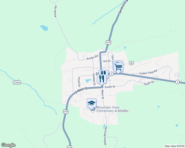 map of restaurants, bars, coffee shops, grocery stores, and more near Pond Street in Union