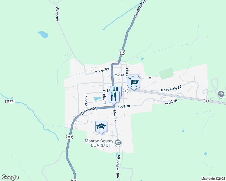 map of restaurants, bars, coffee shops, grocery stores, and more near in Union