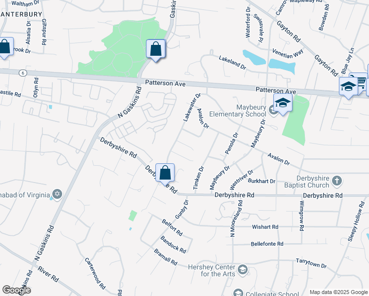 map of restaurants, bars, coffee shops, grocery stores, and more near 9411 Michelle Place in Richmond