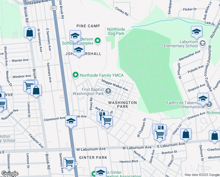 map of restaurants, bars, coffee shops, grocery stores, and more near 718 Lincoln Avenue in Richmond