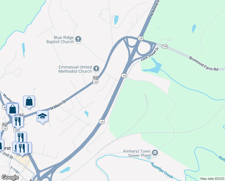 map of restaurants, bars, coffee shops, grocery stores, and more near 137 Walnut Street in Amherst