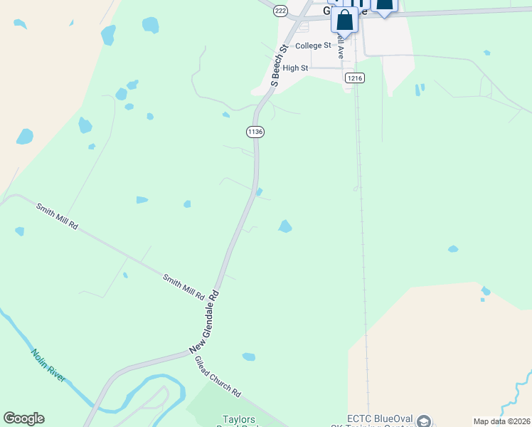 map of restaurants, bars, coffee shops, grocery stores, and more near 7486 New Glendale Road in Glendale