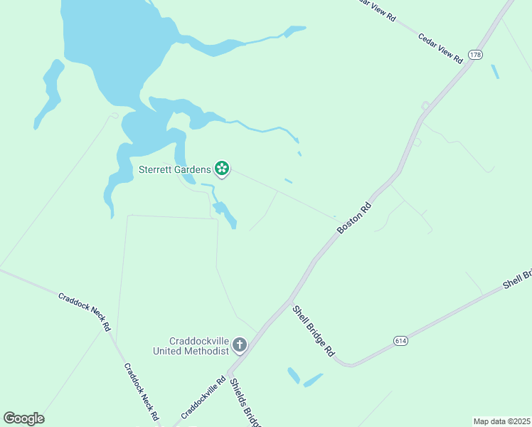 map of restaurants, bars, coffee shops, grocery stores, and more near Custis Lane in Accomack County