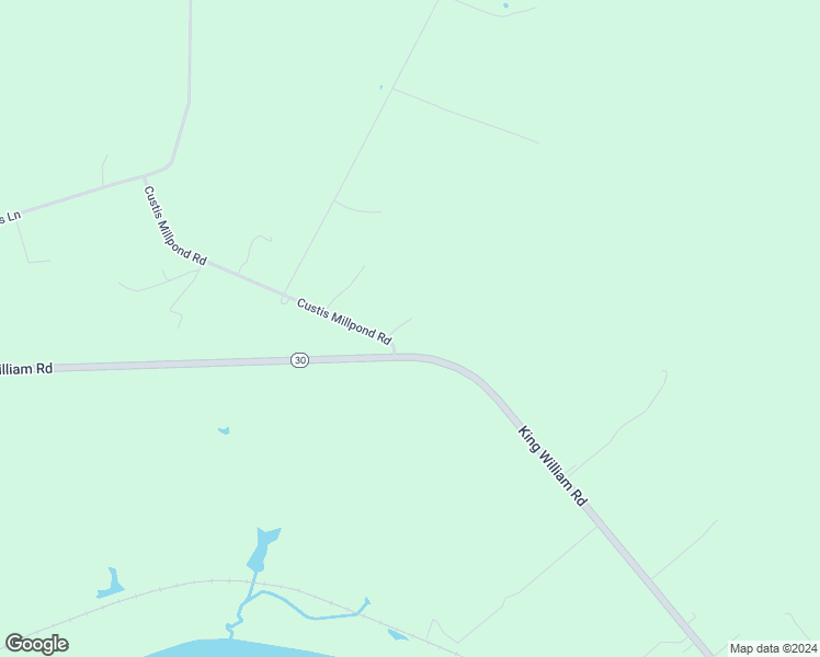 map of restaurants, bars, coffee shops, grocery stores, and more near 30 Custis Millpond Road in West Point