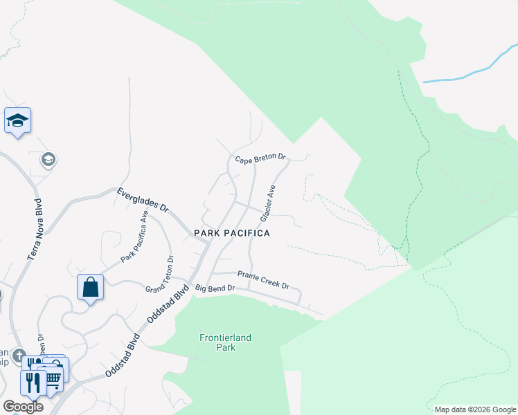map of restaurants, bars, coffee shops, grocery stores, and more near 810 Saint Lawrence Drive in Pacifica