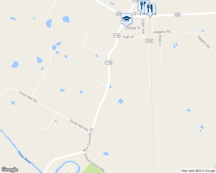 map of restaurants, bars, coffee shops, grocery stores, and more near 7411 New Glendale Rd in Elizabethtown