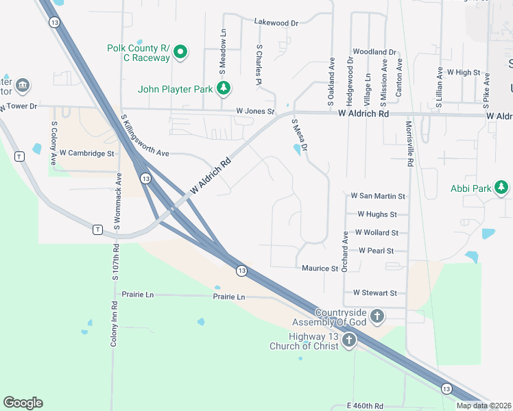 map of restaurants, bars, coffee shops, grocery stores, and more near 2525 South Killingsworth Avenue in Bolivar