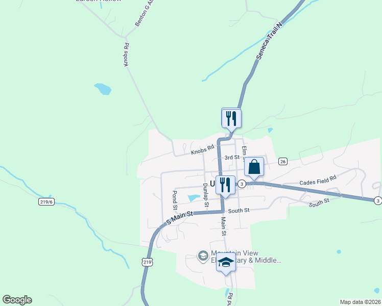 map of restaurants, bars, coffee shops, grocery stores, and more near Knobs Road in Union
