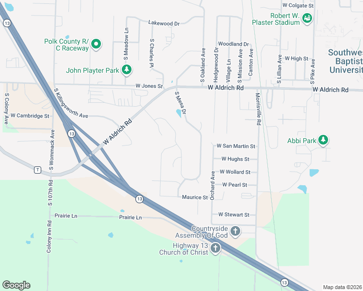 map of restaurants, bars, coffee shops, grocery stores, and more near 2220 South Durango Drive in Bolivar
