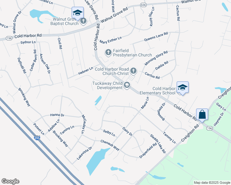 map of restaurants, bars, coffee shops, grocery stores, and more near 6861 Cold Harbor Road in Mechanicsville