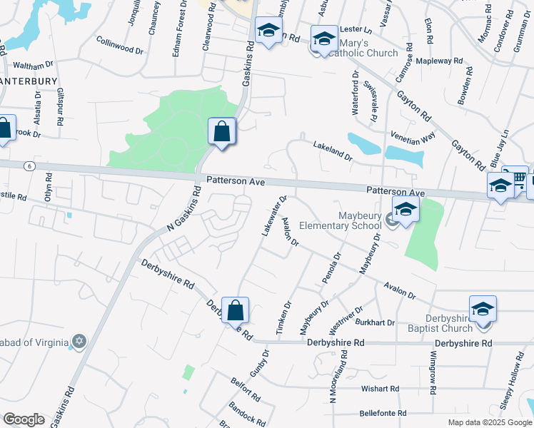 map of restaurants, bars, coffee shops, grocery stores, and more near 820 Lakewater Drive in Richmond