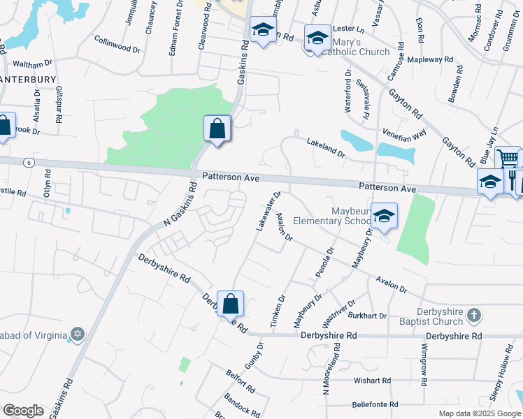 map of restaurants, bars, coffee shops, grocery stores, and more near 820 Lakewater Drive in Richmond