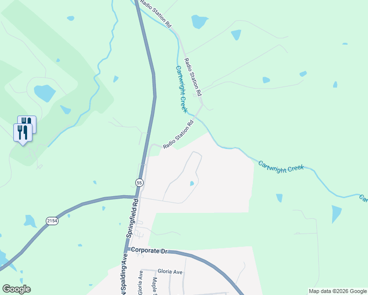 map of restaurants, bars, coffee shops, grocery stores, and more near 235 Radio Station Road in Lebanon