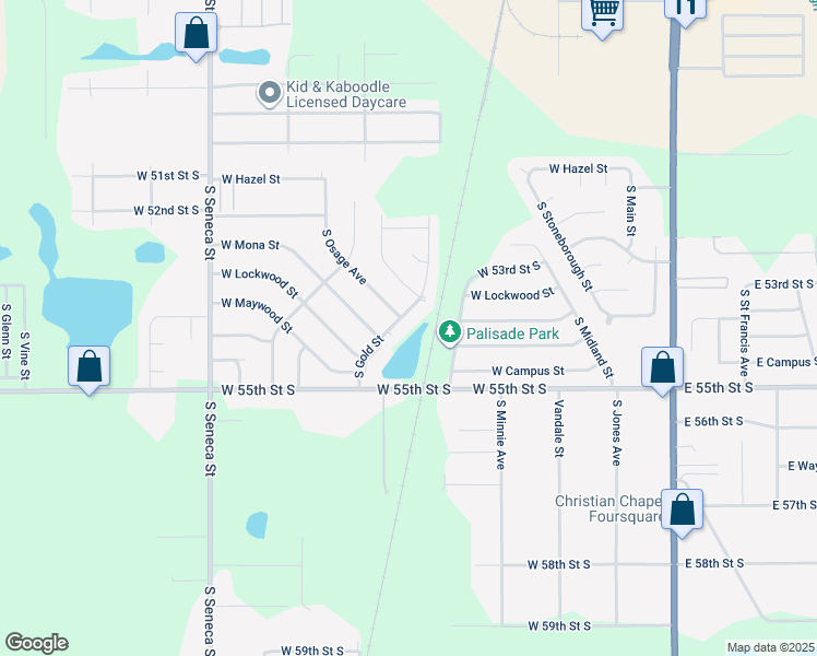 map of restaurants, bars, coffee shops, grocery stores, and more near 5470 South Gold Street in Wichita