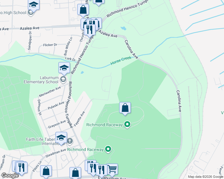 map of restaurants, bars, coffee shops, grocery stores, and more near 4217 Fayette Avenue in Richmond