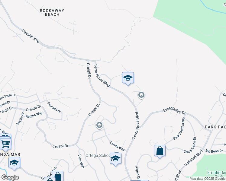 map of restaurants, bars, coffee shops, grocery stores, and more near 1515 Terra Nova Boulevard in Pacifica