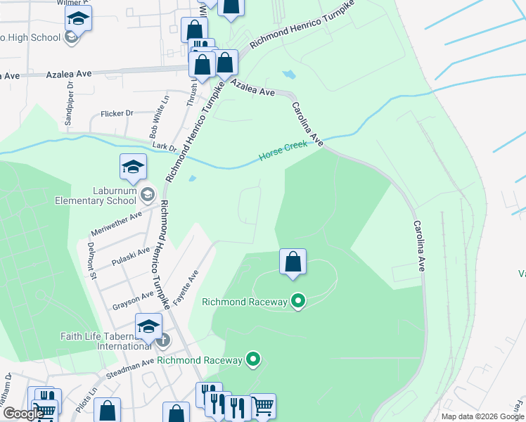 map of restaurants, bars, coffee shops, grocery stores, and more near 4217 Fayette Avenue in Richmond