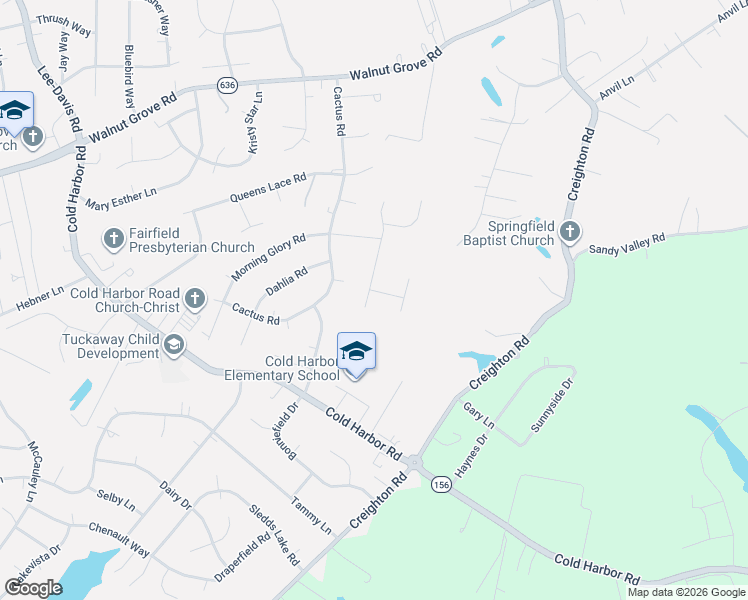 map of restaurants, bars, coffee shops, grocery stores, and more near 6247 Betron Way in Mechanicsville