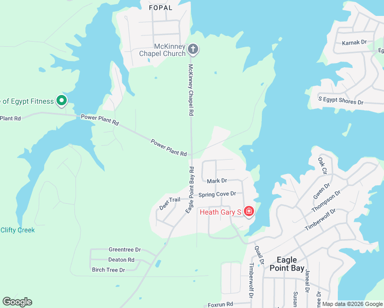 map of restaurants, bars, coffee shops, grocery stores, and more near 2361-2599 Eagle Point Bay Rd in Goreville