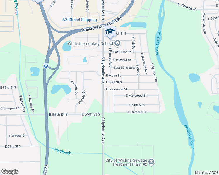 map of restaurants, bars, coffee shops, grocery stores, and more near in Wichita