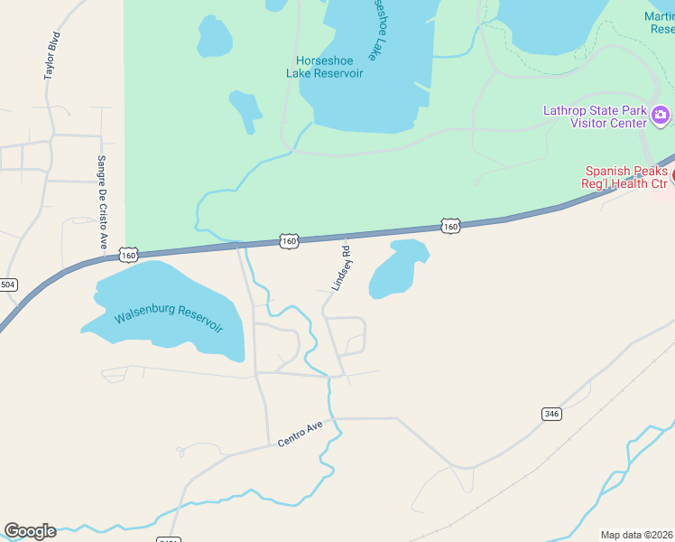 map of restaurants, bars, coffee shops, grocery stores, and more near 22540 U.S. 160 in Walsenburg