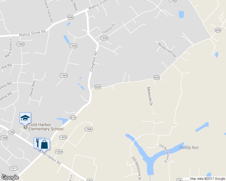map of restaurants, bars, coffee shops, grocery stores, and more near 6081 Sandy Valley Road in Mechanicsville