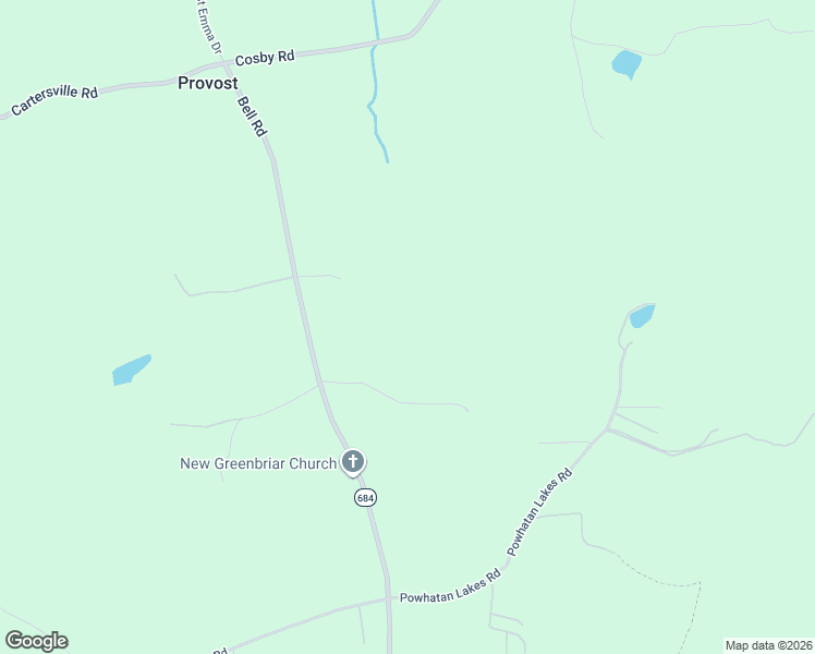 map of restaurants, bars, coffee shops, grocery stores, and more near 4772 Bell Road in Powhatan