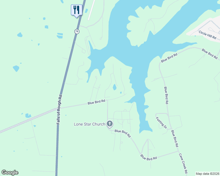 map of restaurants, bars, coffee shops, grocery stores, and more near 130 Carter Lane in Falls of Rough