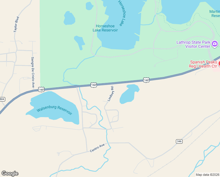 map of restaurants, bars, coffee shops, grocery stores, and more near 22540 U.S. 160 in Walsenburg